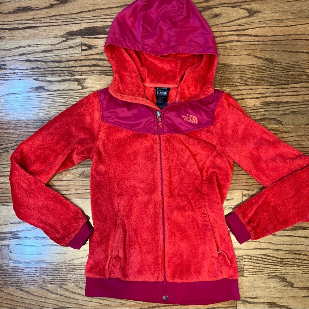 The North Face Oso Fleece Hoodie Jacket Womens XS Red Pink Full Zip Gorp Outdoor